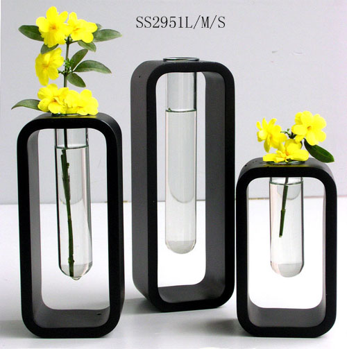 Flower Vase with Wooden Frame