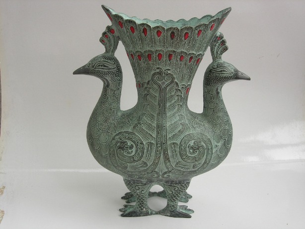 Chinese Bronze Phoenix Vase